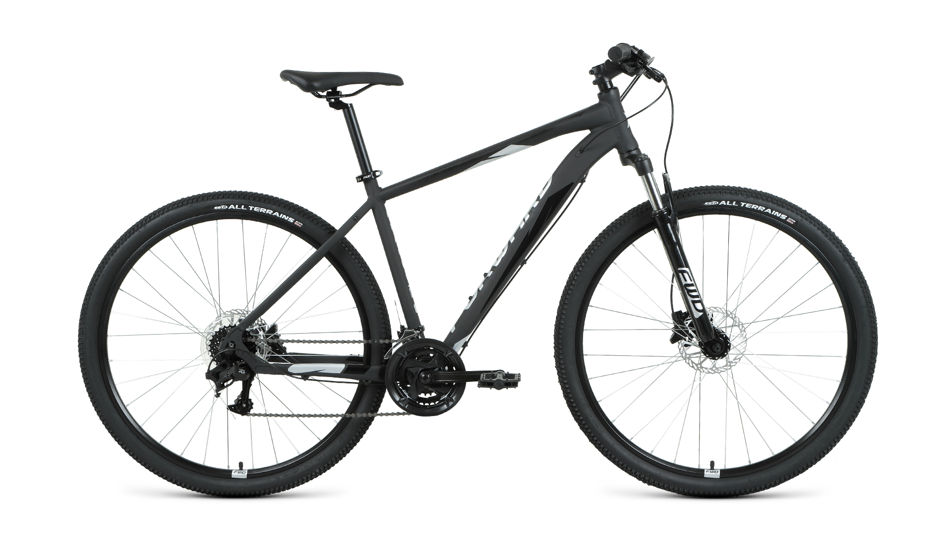 фото Forward велосипед apache 29 3.2 disc, 2021, ростовка 21, черный, серебристый