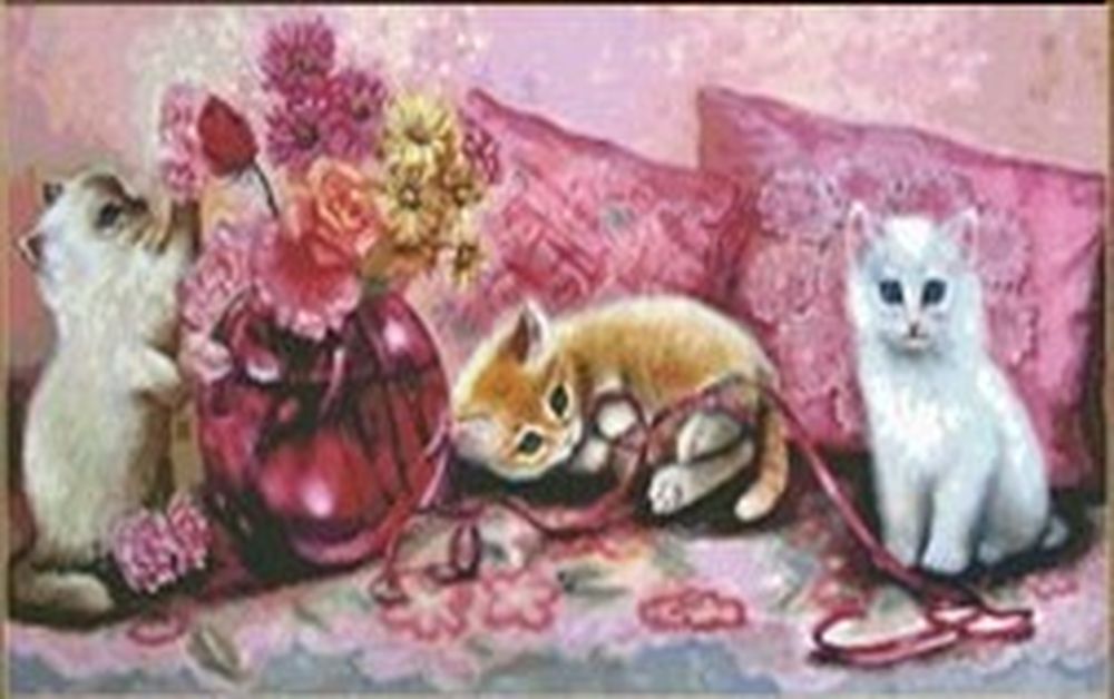 

Алмазная вышивка «Три озорных котенка»