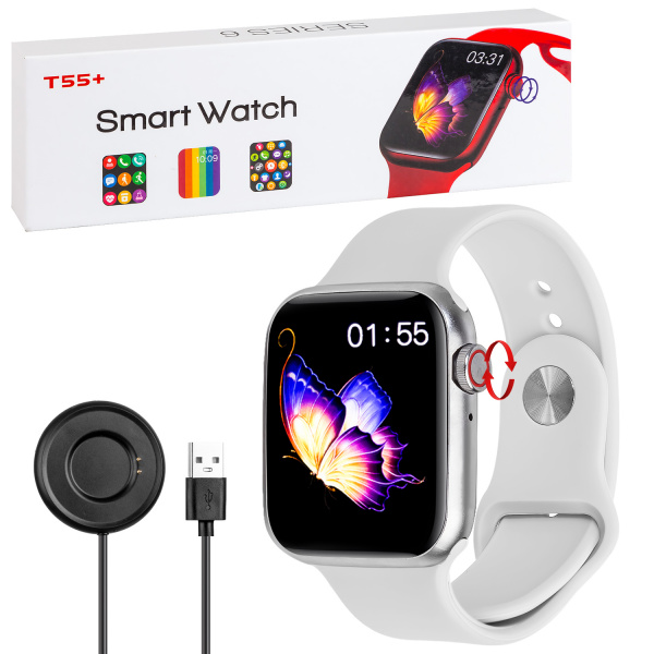 фото Умные смарт-часы t55+ smart watch series 6 (белый)