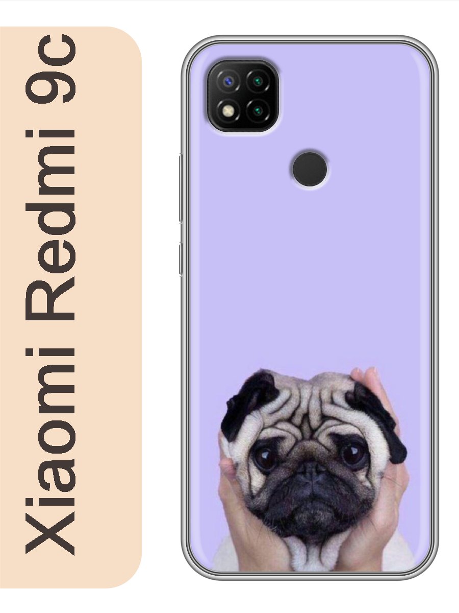 

Чехол на Xiaomi Redmi 9c мопс 310, Прозрачный, red9czhiv