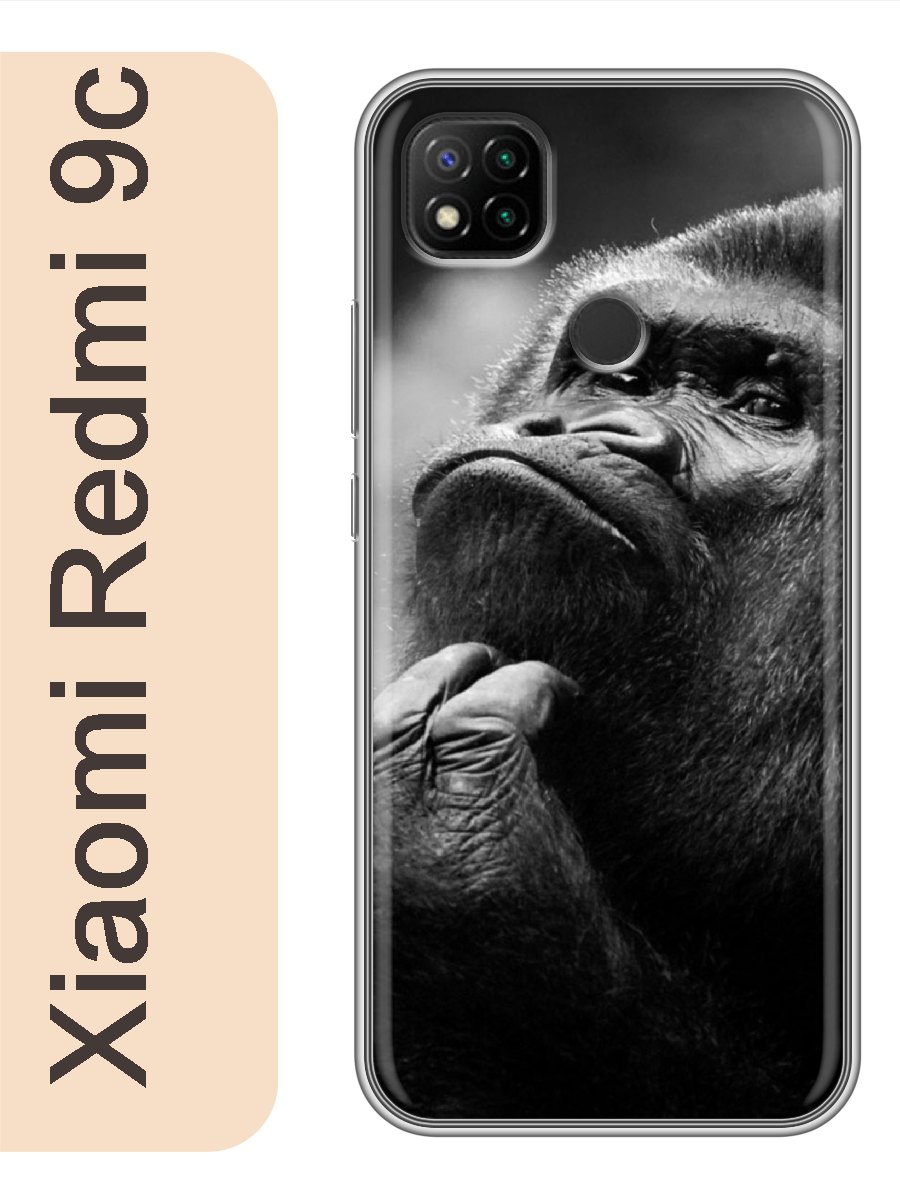 

Чехол на Xiaomi Redmi 9c горилла обезьяна 305, Прозрачный, red9czhiv