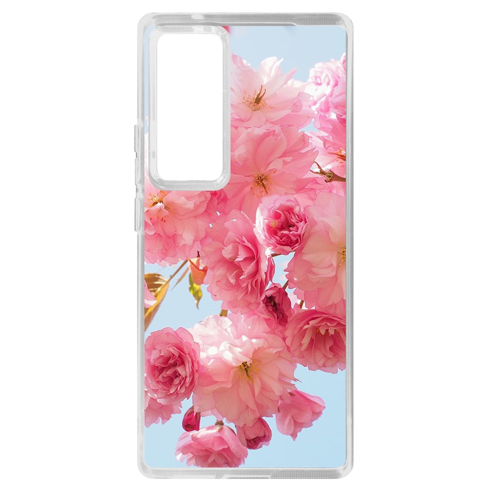 

Чехол-накладка Krutoff Clear Case Сакура для Vivo X60 Pro, Прозрачный