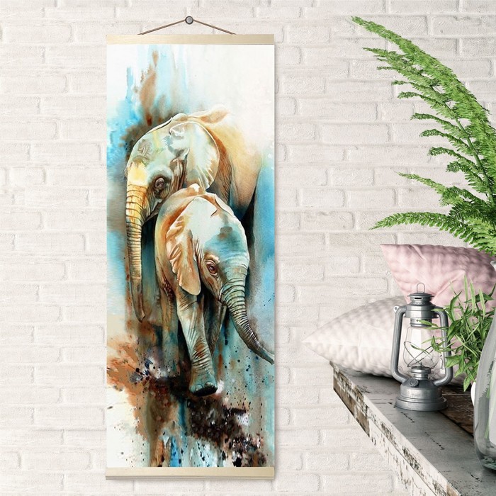 

Molly Картина по номерам 35 x 88 см Панно. Слоны 23 цвета