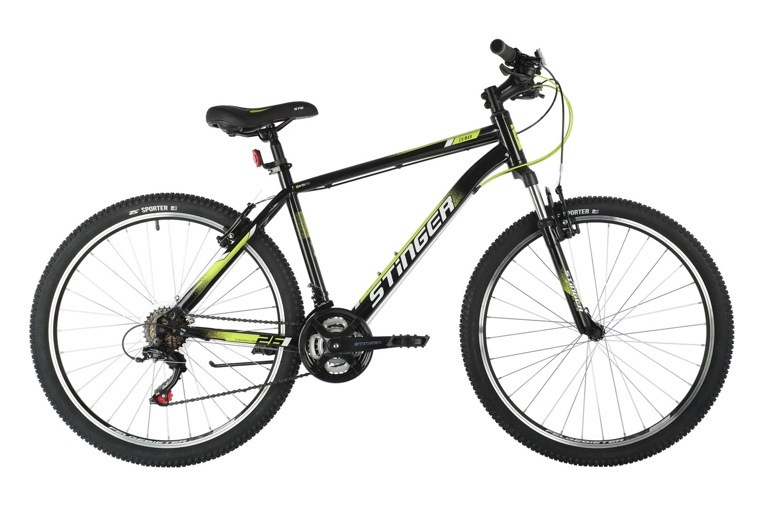 Stinger Велосипед Горные Caiman D 26, год 2021  , ростовка 16, цвет Черный
