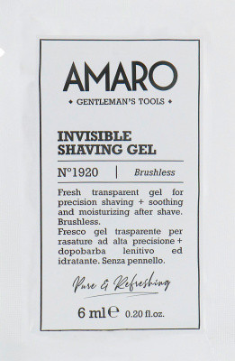 Прозрачный гель для бритья Farmavita Amaro Invisible Shaving Gel 6 мл