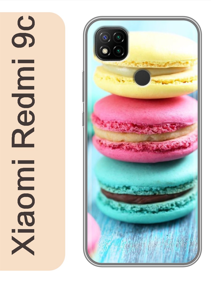 

Чехол на Xiaomi Redmi 9c макаруны 226, Прозрачный, red9cswts