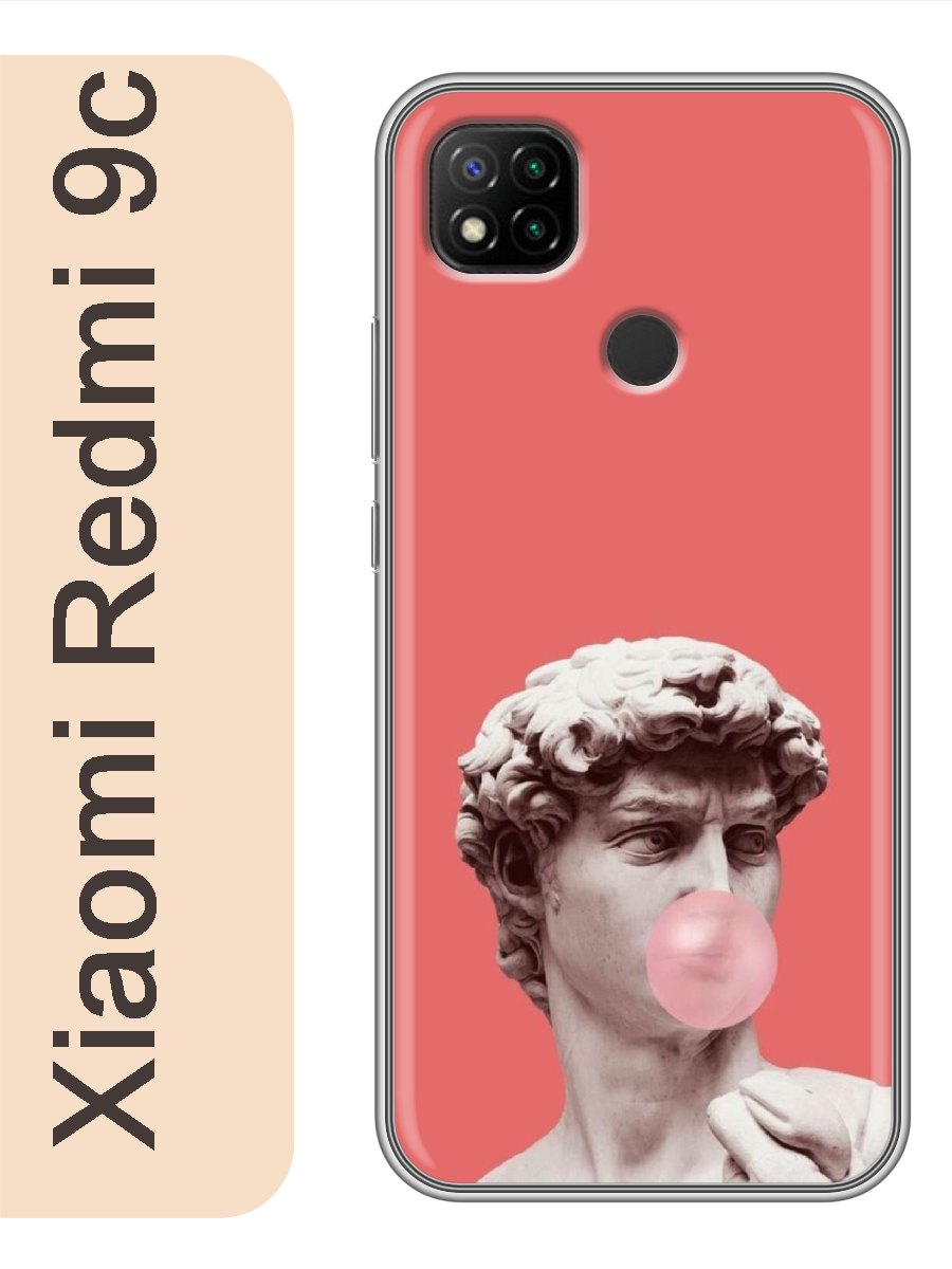 

Чехол на Xiaomi Redmi 9c статуя давид 215, Прозрачный, red9crzne