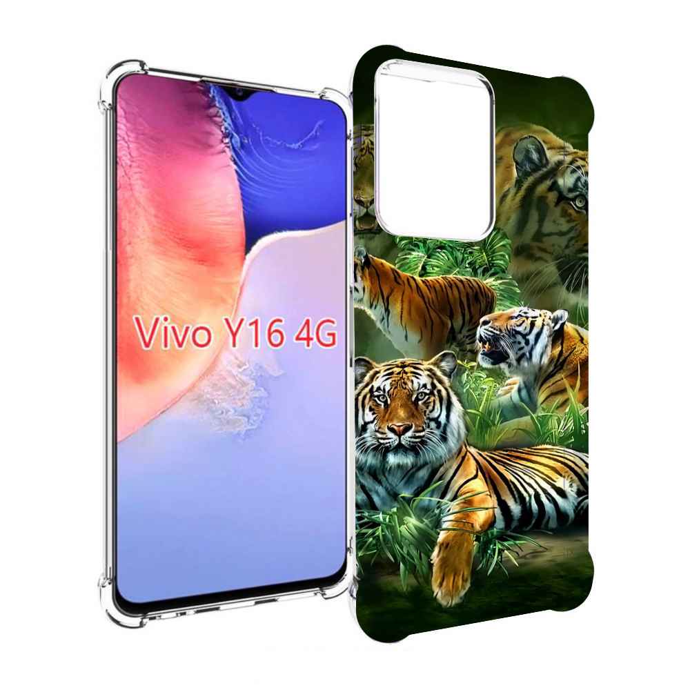 

Чехол MyPads Тигры для Vivo Y16 4G/ Vivo Y02S, Прозрачный, Tocco