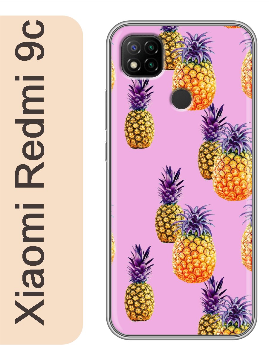 

Чехол на Xiaomi Redmi 9c ананасы фон 209, Прозрачный, red9cfone