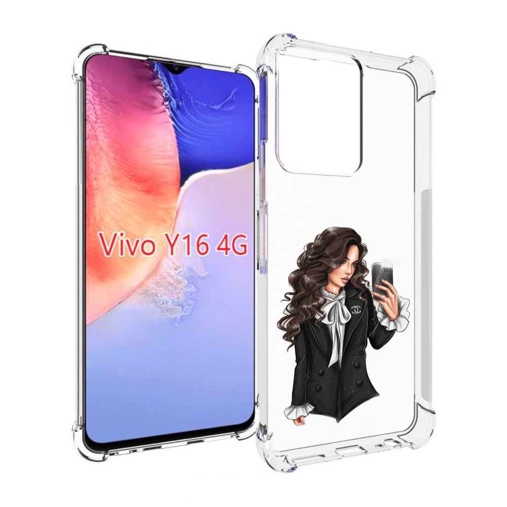 

Чехол MyPads Стильная-девушка для Vivo Y16 4G/ Vivo Y02S, Прозрачный, Tocco