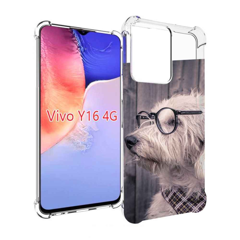 

Чехол MyPads Собака-в-очках для Vivo Y16 4G/ Vivo Y02S, Прозрачный, Tocco