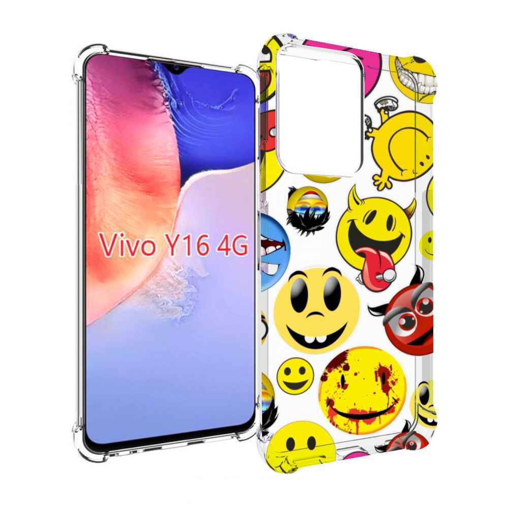 

Чехол MyPads Смайлики для Vivo Y16 4G/ Vivo Y02S, Прозрачный, Tocco