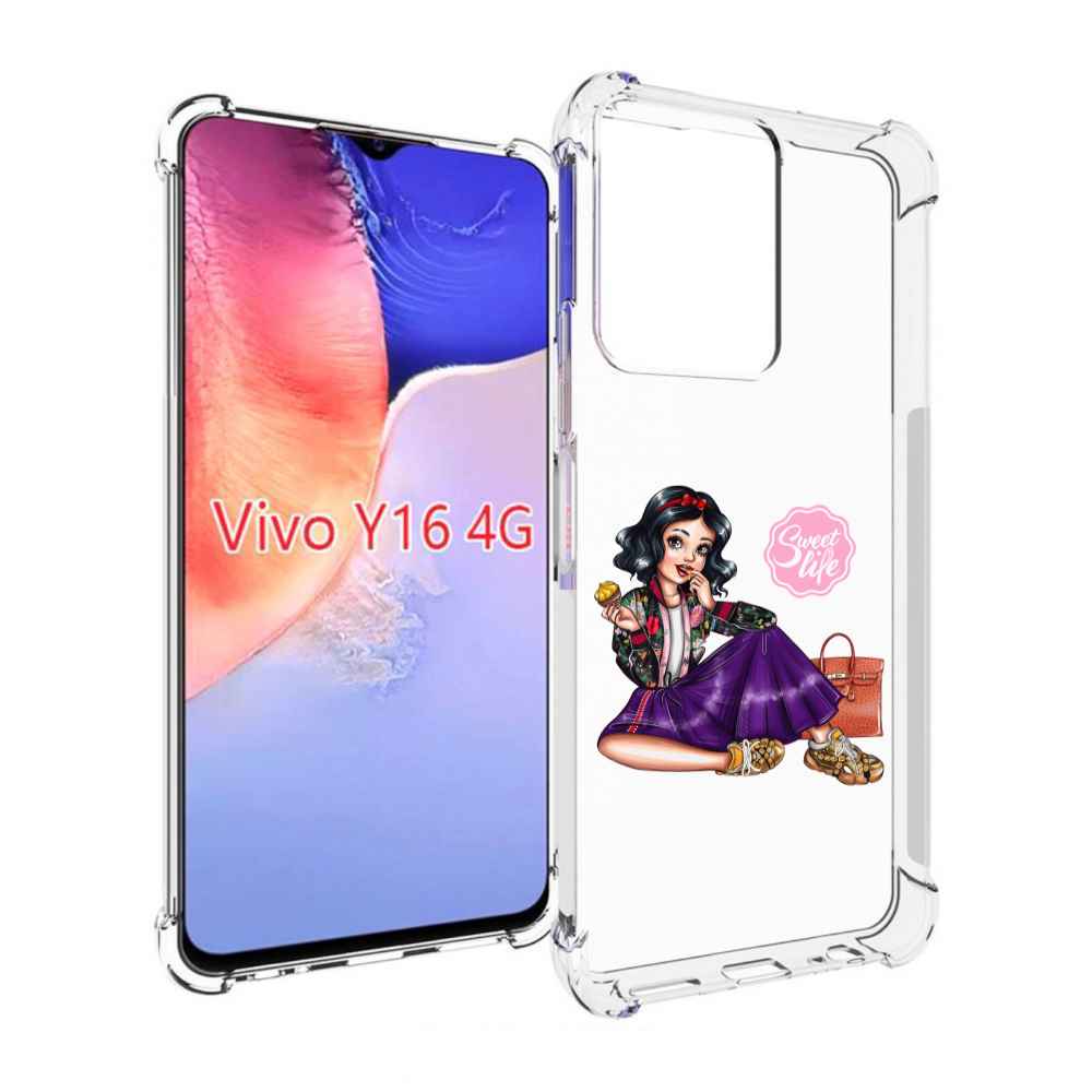 

Чехол MyPads Сладкая-жизнь женский для Vivo Y16 4G/ Vivo Y02S, Прозрачный, Tocco
