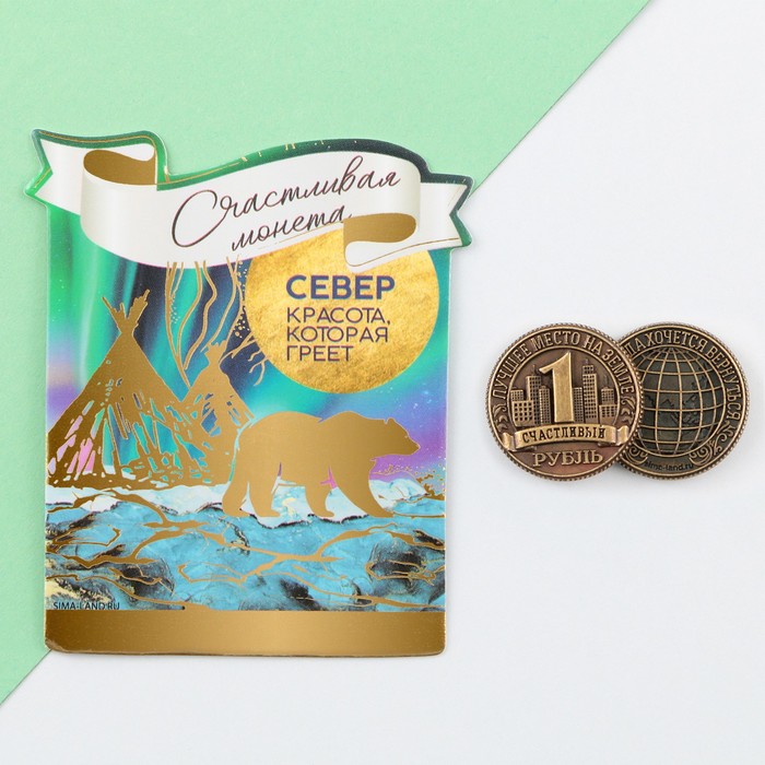 

Сувенирная монета «Север», d = 2 см, металл, Коричневый