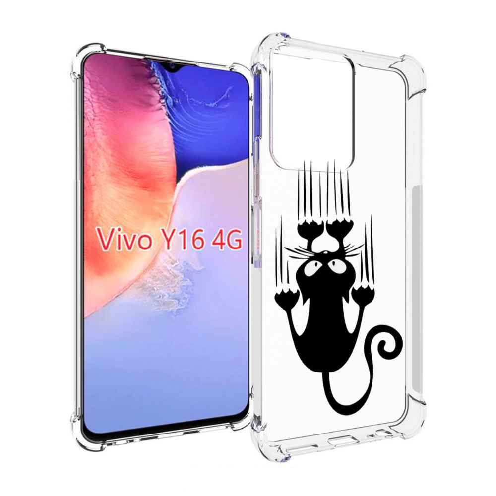 

Чехол MyPads Свисающий-кот для Vivo Y16 4G/ Vivo Y02S, Прозрачный, Tocco