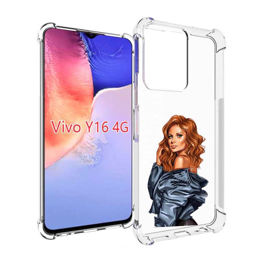 

Чехол MyPads Рыжая-девушка женский для Vivo Y16 4G/ Vivo Y02S, Прозрачный, Tocco