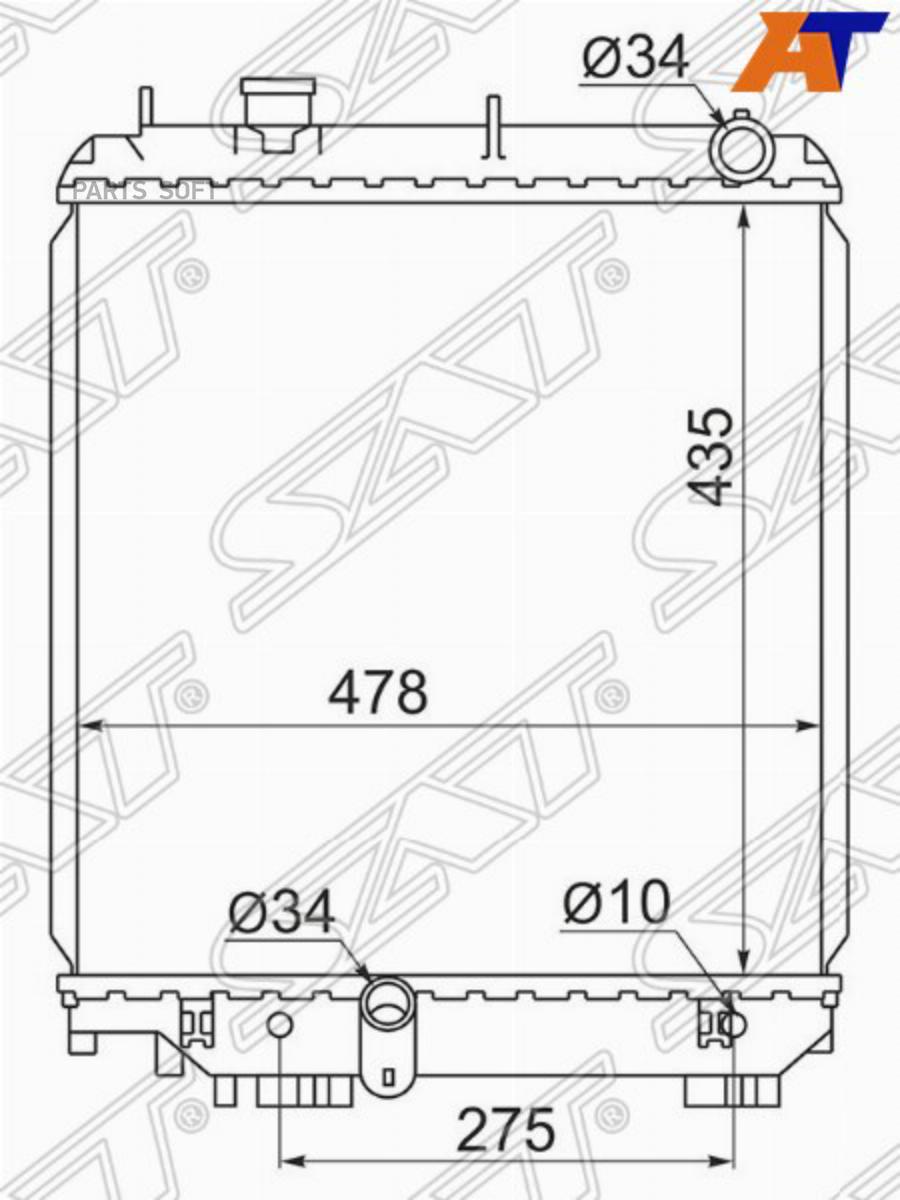 

SAT Радиатор TOYOTA DYNA/TOYOACE LY230/280/RZY220 1RZ/3RZ-PFE 95-99