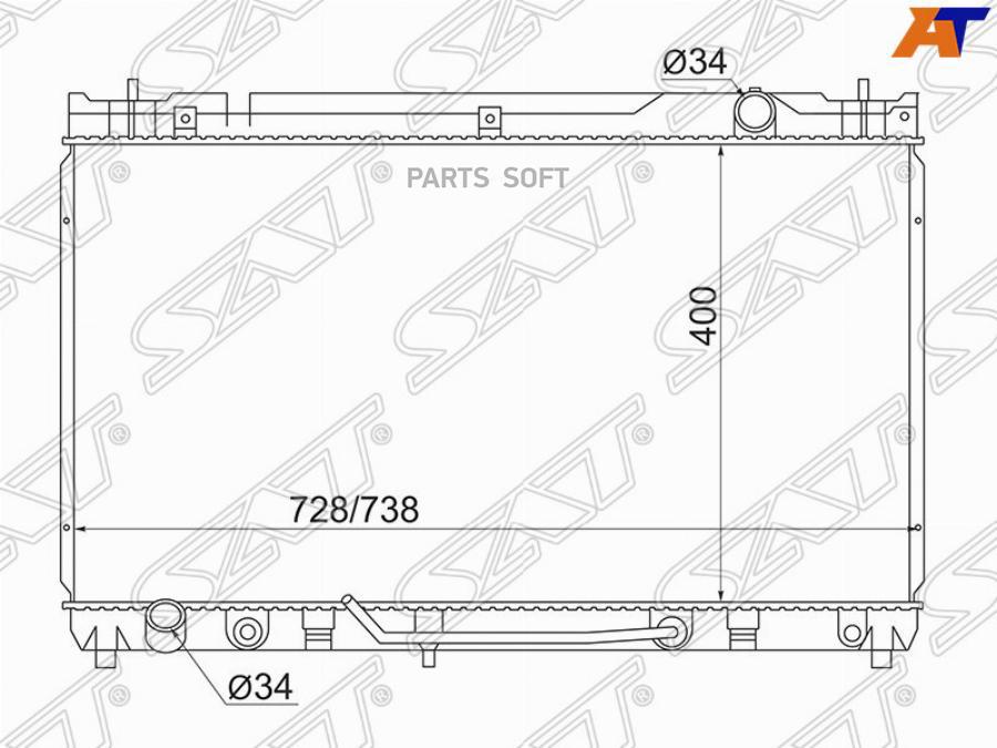 

SAT Радиатор TOYOTA CAMRY/SOLARA 03-08/WINDOM/LEXUS ES300 3.0 01-06