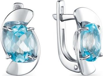 

Серьги женские из серебра АЛЬКОР 02-1711, топаз, 02-1711