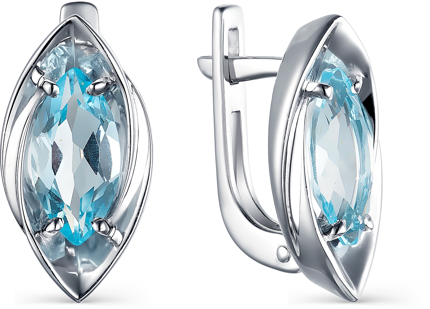 

Серьги женские из серебра АЛЬКОР 02-1710, топаз, 02-1710