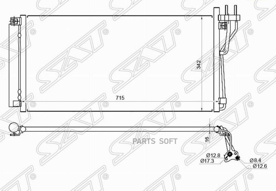 

SAT Радиатор кондиционера HYUNDAI SONATA V 04-09/KIA MAGENTIS 06-10