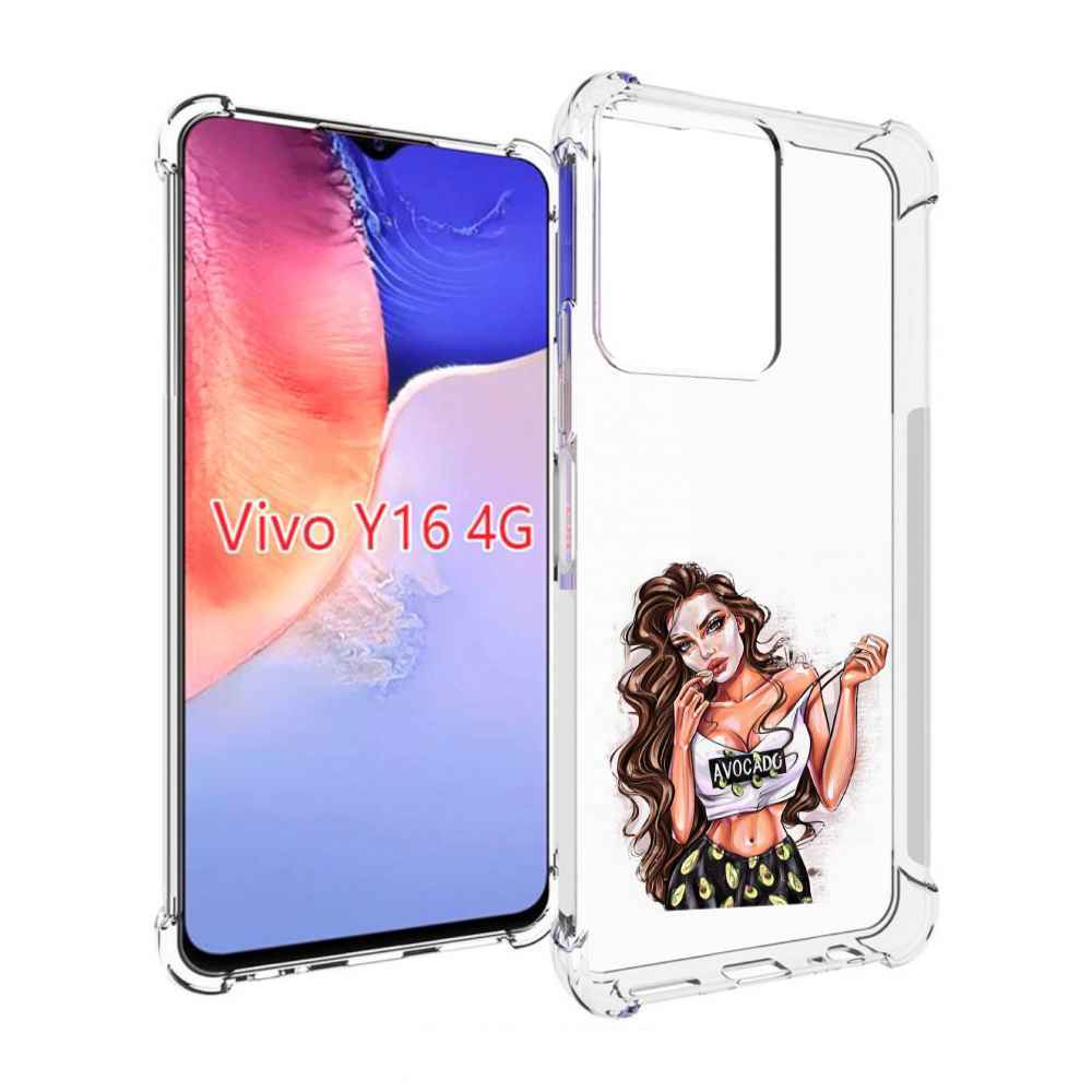 

Чехол MyPads Продукты на дом с доставкой женский для Vivo Y16 4G/ Vivo Y02S, Прозрачный, Tocco
