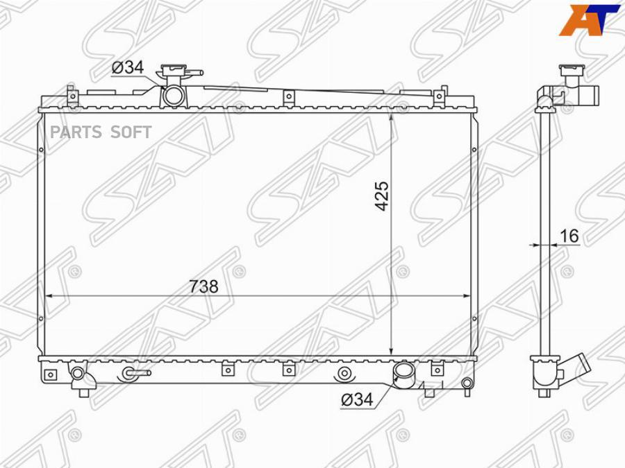 

SAT Радиатор TOYOTA VOXY/NOAH/IPSUM/AVENSIS VERSO 1AZ/2AZ/3ZR 01-09