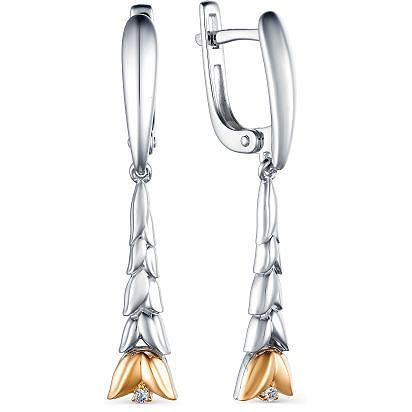 

Серьги женские из серебра АЛЬКОР 02-1490, бриллиант, 02-1490
