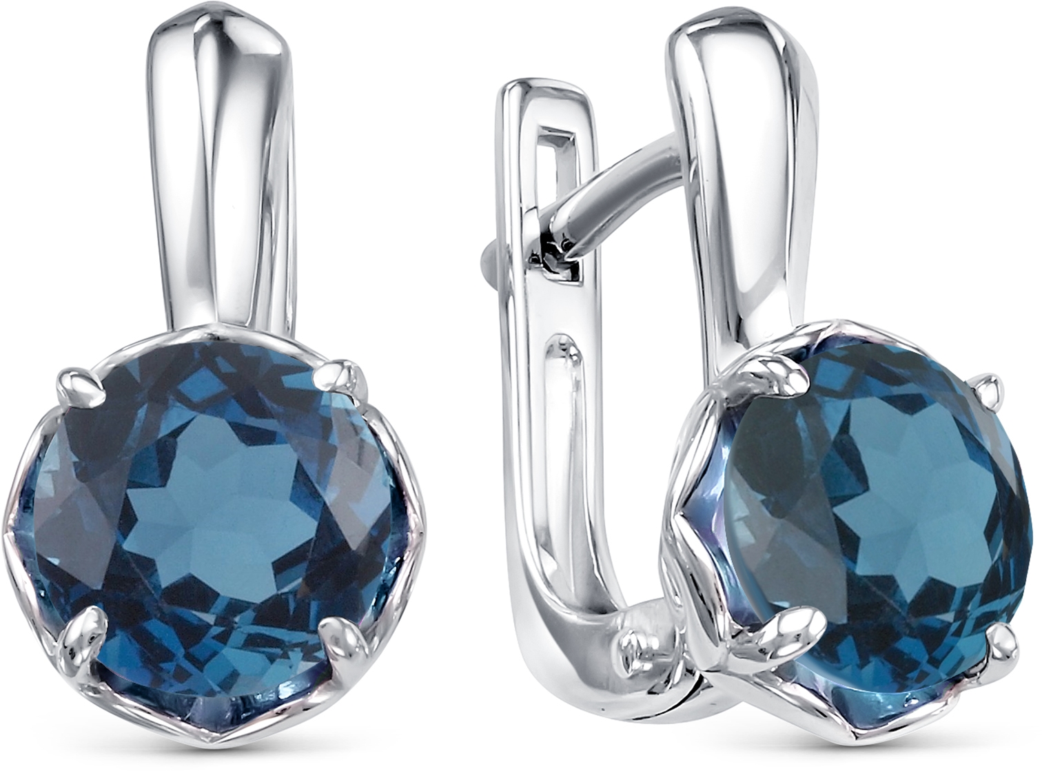 

Серьги женские из серебра АЛЬКОР 02-1463, топаз, 02-1463