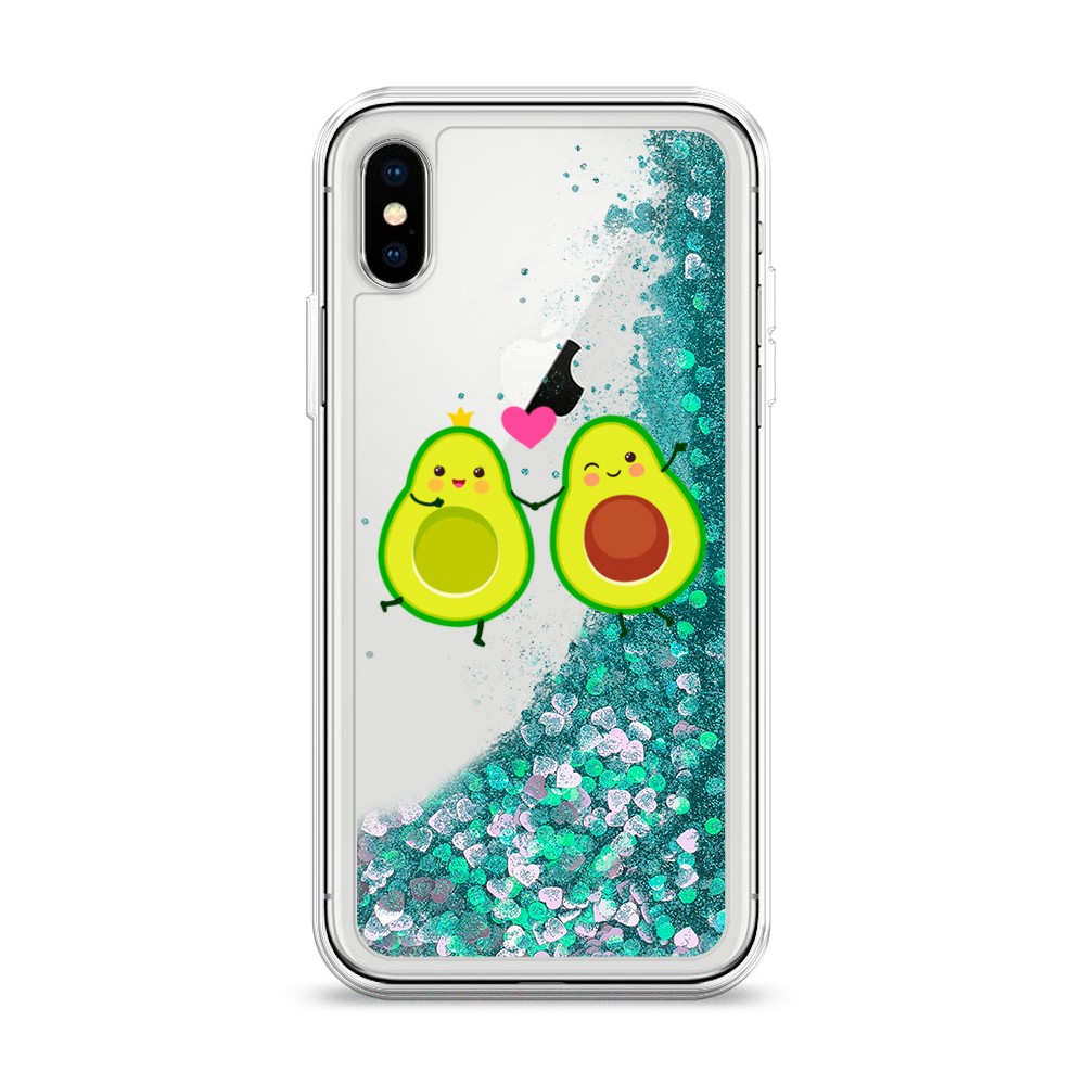 

Жидкий чехол с блестками "Авокадо любят" на Apple iPhone XS (10S), 11895-1