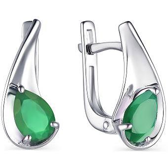 

Серьги женские из серебра АЛЬКОР 02-1690, агат, 02-1690