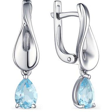 

Серьги женские из серебра АЛЬКОР 02-1689, топаз, 02-1689