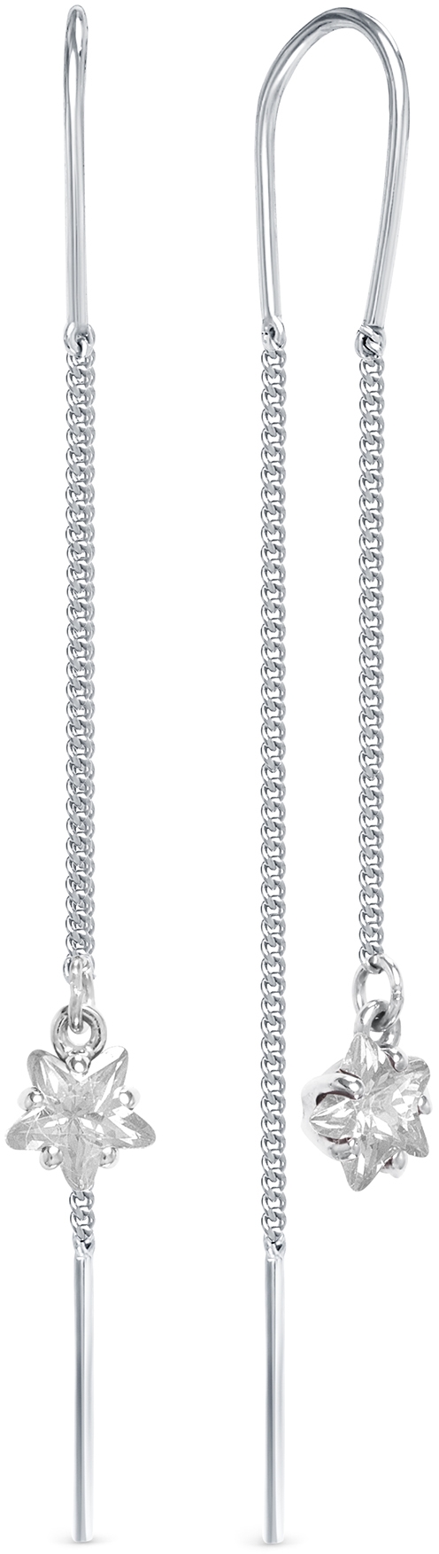 

Серьги женские из серебра АЛЬКОР 02-1571, фианит, 02-1571