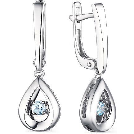 

Серьги женские из серебра АЛЬКОР 02-1874, топаз, 02-1874