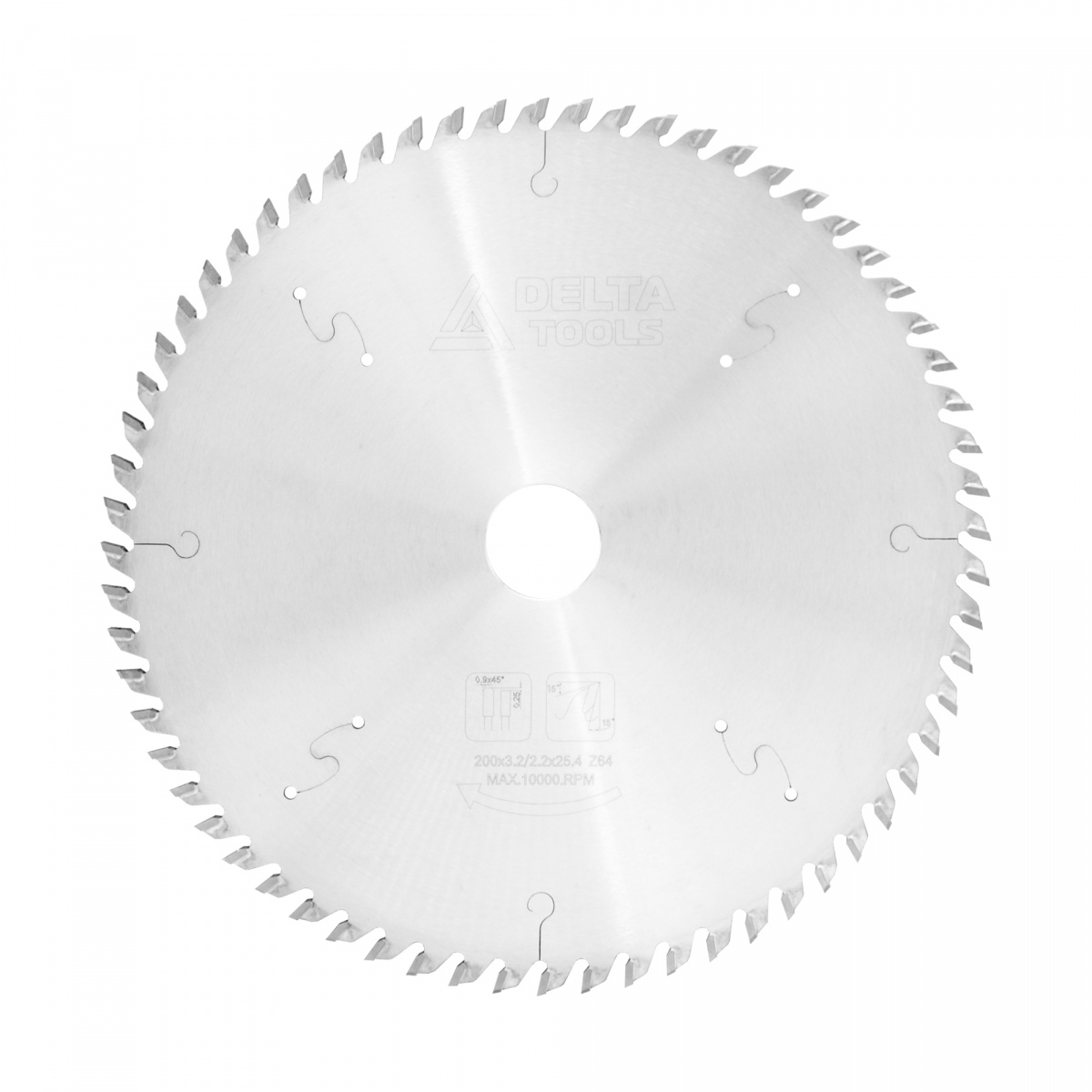 фото Дисковая пила для фрс delta tools 200x3,2/2,2x25,4 z=64 трапеция