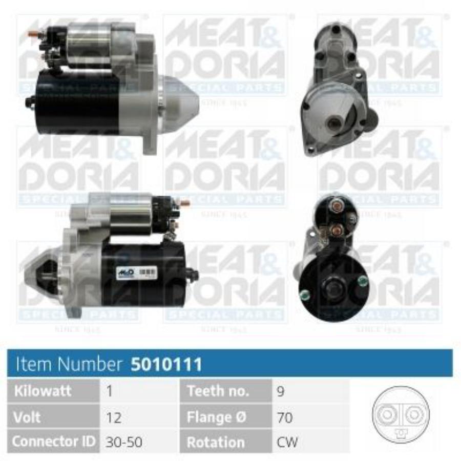 

MEAT&DORIA Стартер 12V 1KW Smart City-Coupe 450, Fortwo 451 0.8 CDi