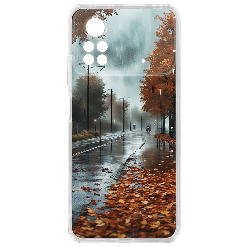 

Чехол-накладка Krutoff Clear Case Осенний дождь для Poco X4 Pro 5G, Прозрачный