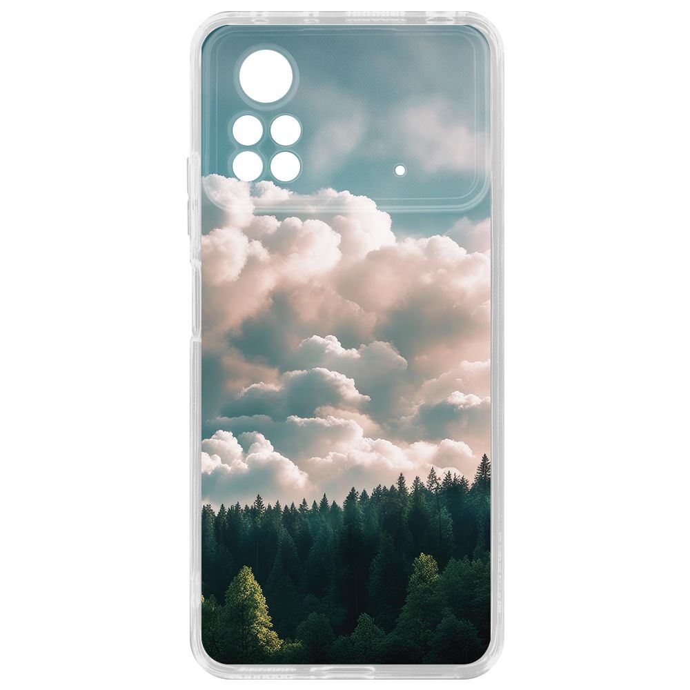 

Чехол-накладка Krutoff Clear Case Облачно для Poco X4 Pro 5G, Прозрачный