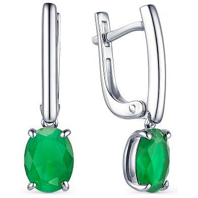 

Серьги женские из серебра АЛЬКОР 02-1645, агат, 02-1645