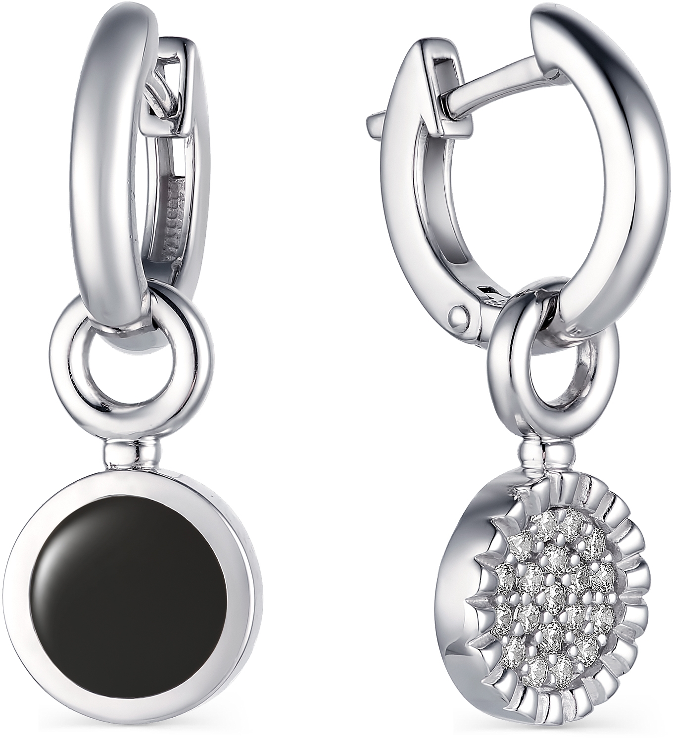 

Серьги женские из серебра АЛЬКОР 02-1674, фианит, 02-1674