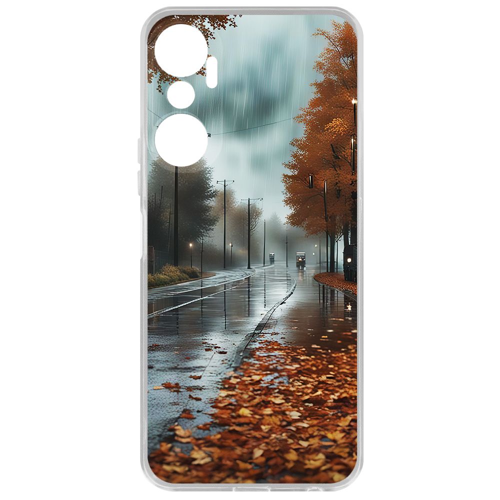 

Чехол-накладка Krutoff Clear Case Осенний дождь для Infinix Hot 20, Прозрачный