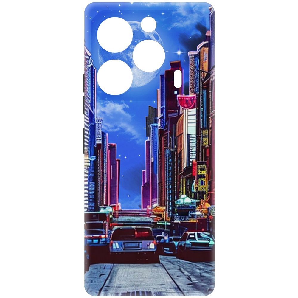 

Чехол-накладка Krutoff Soft Case Ночной город для TECNO Pova 6 черный