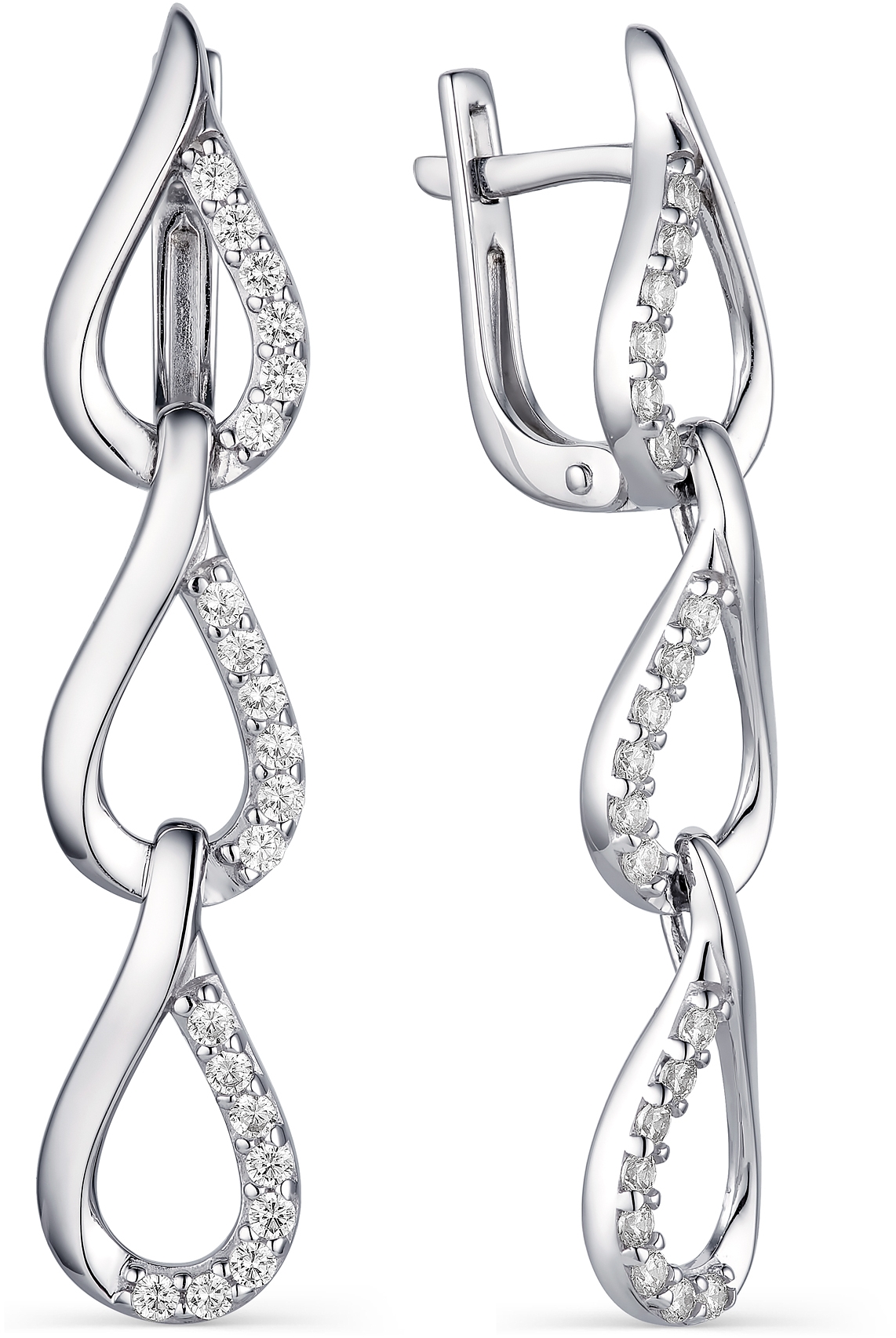

Серьги женские из серебра АЛЬКОР 02-1651, фианит, 02-1651