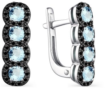 

Серьги женские из серебра АЛЬКОР 02-1914, фианит/топаз, 02-1914