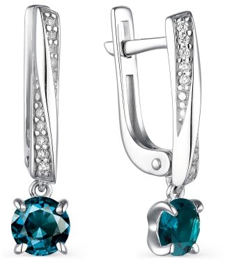 

Серьги женские из серебра АЛЬКОР 02-1859, топаз/фианит, 02-1859