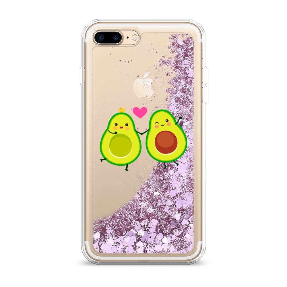 фото Жидкий чехол с блестками "авокадо любят" на apple iphone 8 plus awog