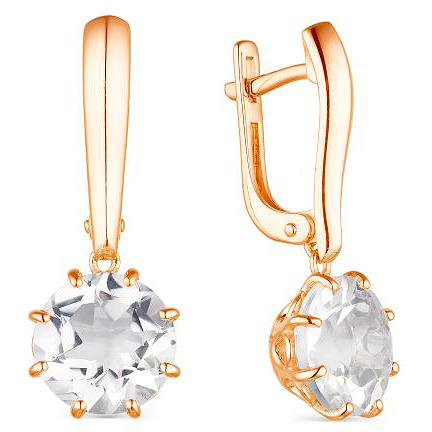 

Серьги женские из серебра АЛЬКОР 02-1832, горный хрусталь, 02-1832