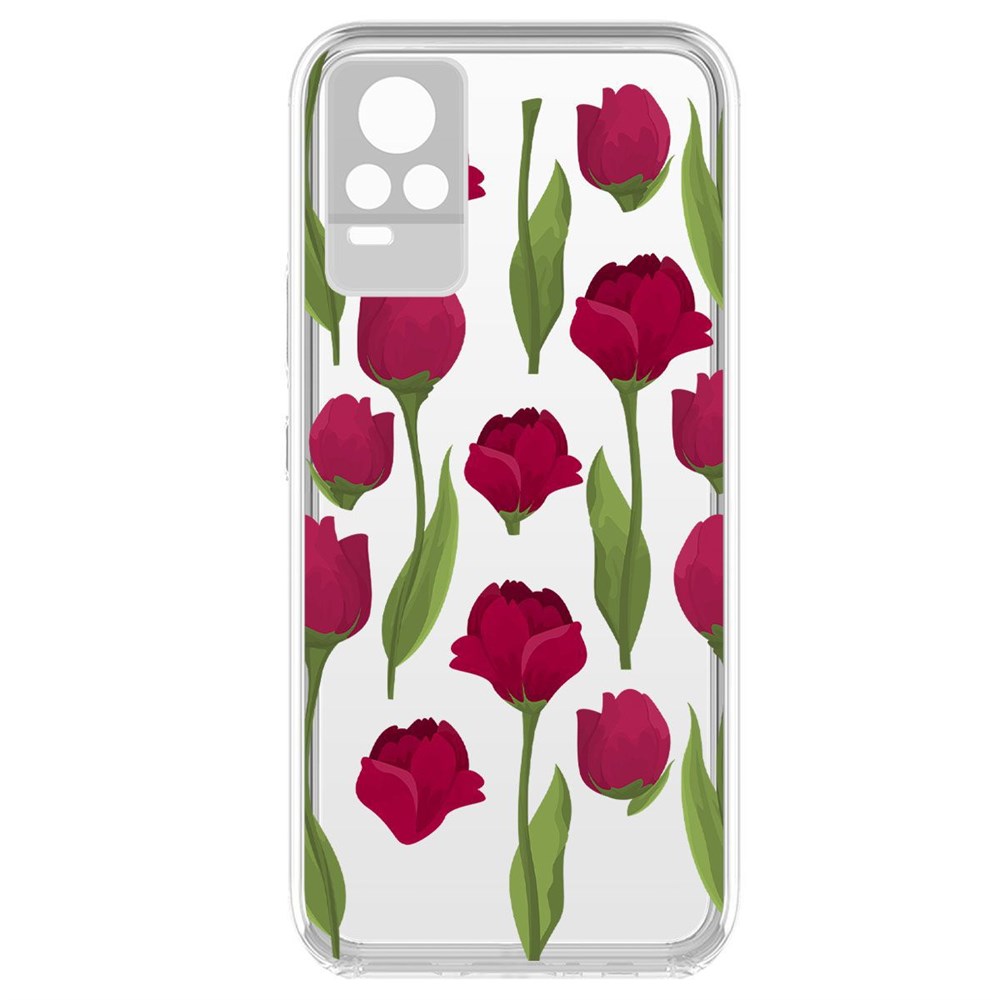 

Чехол-накладка Krutoff Clear Case Розы паттерн для Vivo V21e