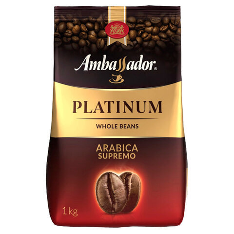 

Кофе в зернах AMBASSADOR "Platinum", 100% арабика, 1 кг, вакуумная упаковка, ш/к 27105
