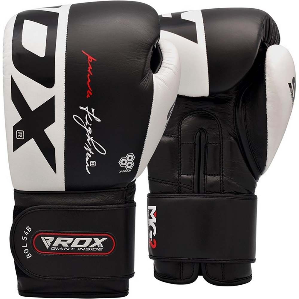 фото Перчатки боксерские rdx s4 leather sparring boxing gloves черный натуральная кожа 10oz